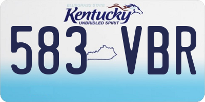 KY license plate 583VBR