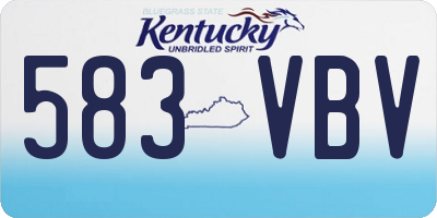 KY license plate 583VBV