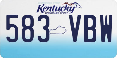 KY license plate 583VBW