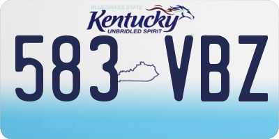 KY license plate 583VBZ