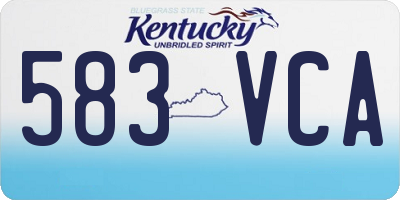 KY license plate 583VCA