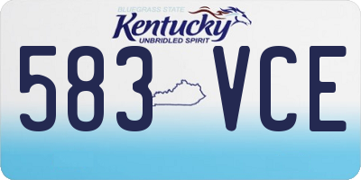 KY license plate 583VCE
