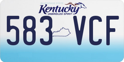 KY license plate 583VCF
