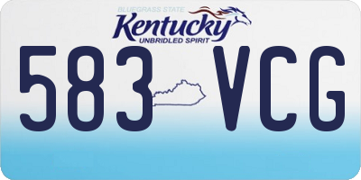 KY license plate 583VCG