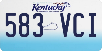 KY license plate 583VCI
