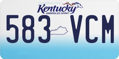 KY license plate 583VCM