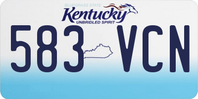 KY license plate 583VCN