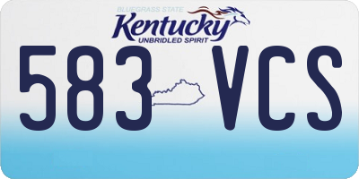 KY license plate 583VCS