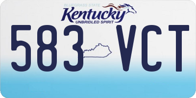 KY license plate 583VCT