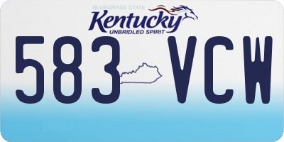 KY license plate 583VCW