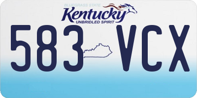 KY license plate 583VCX