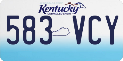 KY license plate 583VCY