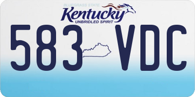 KY license plate 583VDC