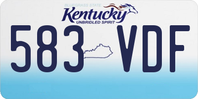 KY license plate 583VDF