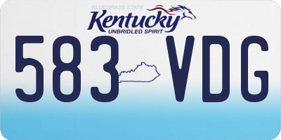 KY license plate 583VDG