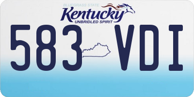 KY license plate 583VDI