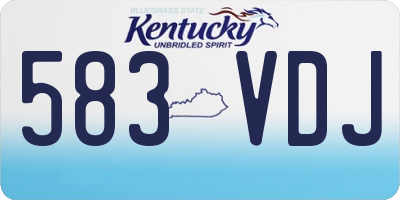 KY license plate 583VDJ