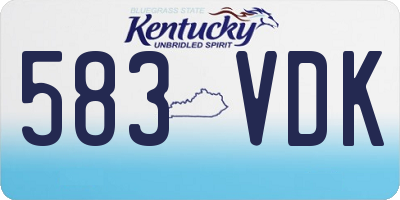 KY license plate 583VDK