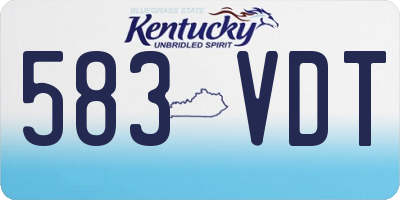KY license plate 583VDT