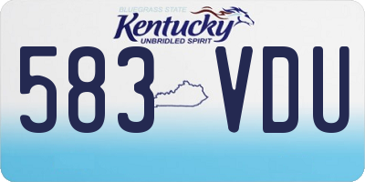 KY license plate 583VDU
