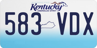 KY license plate 583VDX