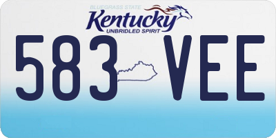 KY license plate 583VEE