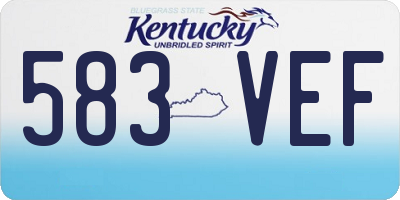 KY license plate 583VEF