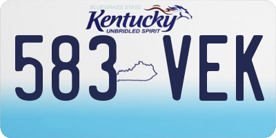 KY license plate 583VEK