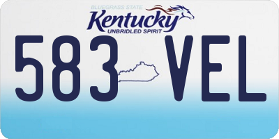 KY license plate 583VEL