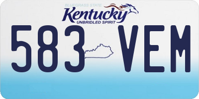 KY license plate 583VEM