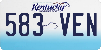 KY license plate 583VEN