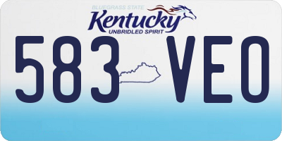KY license plate 583VEO