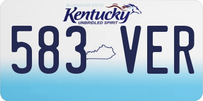 KY license plate 583VER