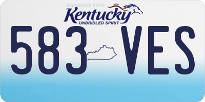 KY license plate 583VES
