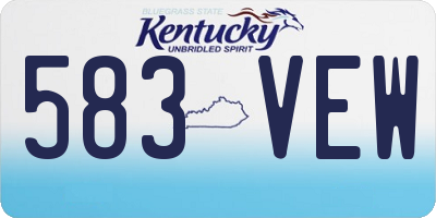 KY license plate 583VEW