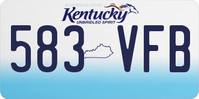 KY license plate 583VFB