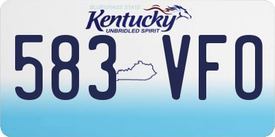 KY license plate 583VFO