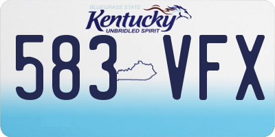 KY license plate 583VFX