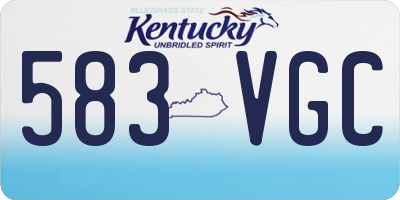 KY license plate 583VGC