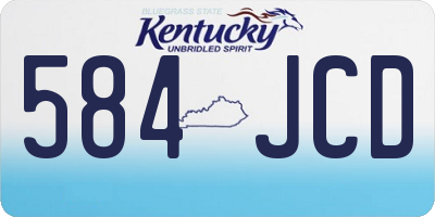 KY license plate 584JCD