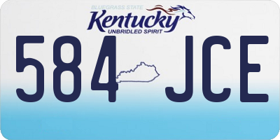 KY license plate 584JCE