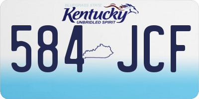 KY license plate 584JCF