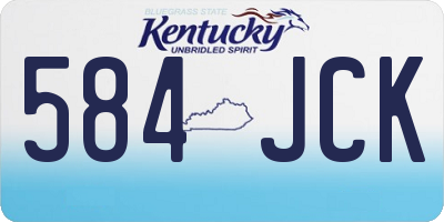 KY license plate 584JCK