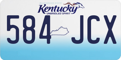 KY license plate 584JCX