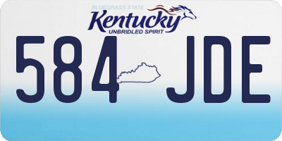 KY license plate 584JDE