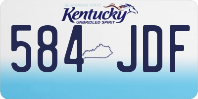 KY license plate 584JDF