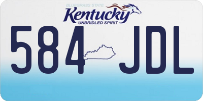 KY license plate 584JDL
