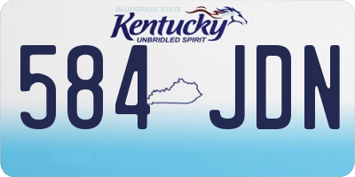 KY license plate 584JDN