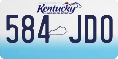 KY license plate 584JDO