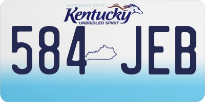 KY license plate 584JEB